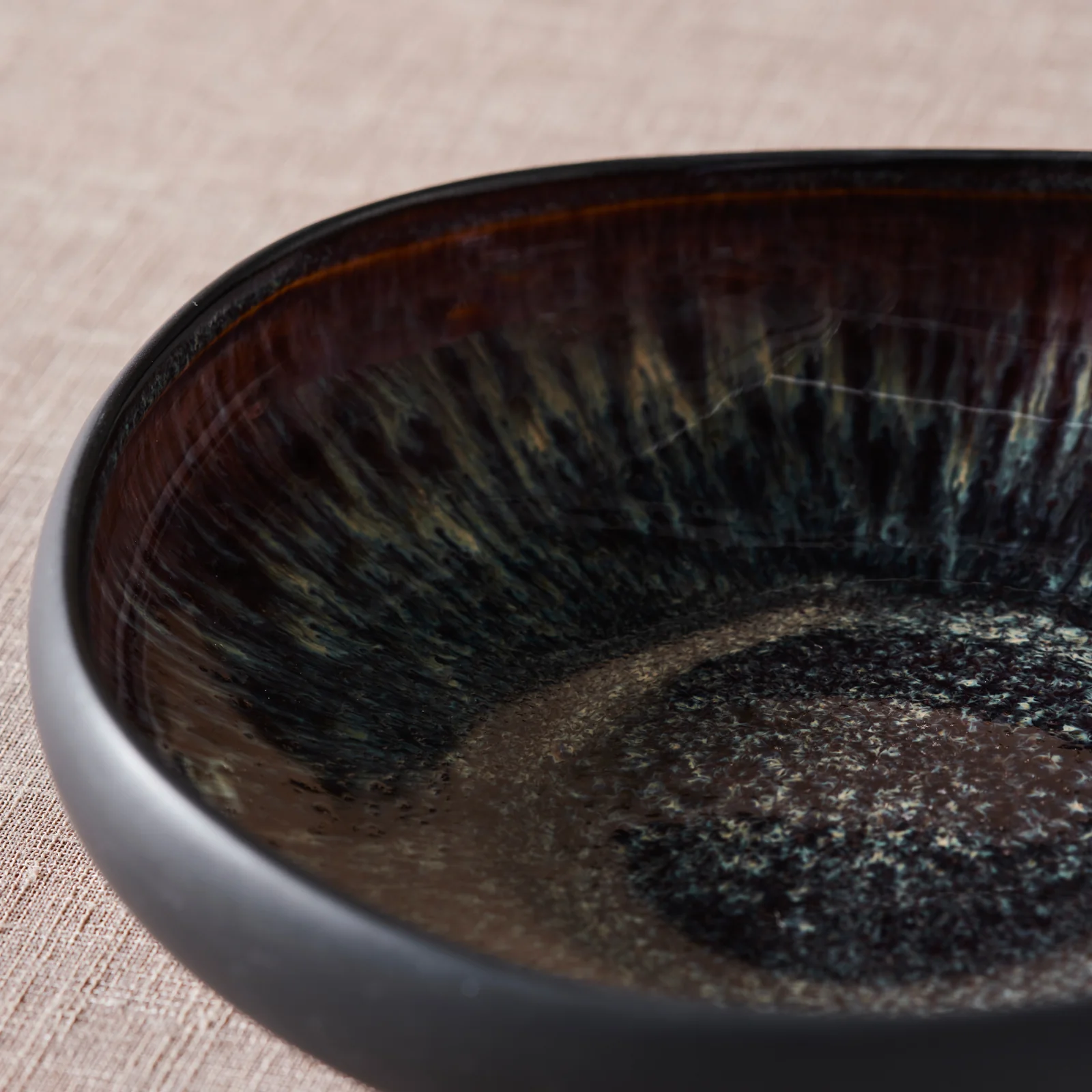 Karaca Earth Collection New Galactic Reactive Glaze Salad Bowl, 23cm, Black - Image 4