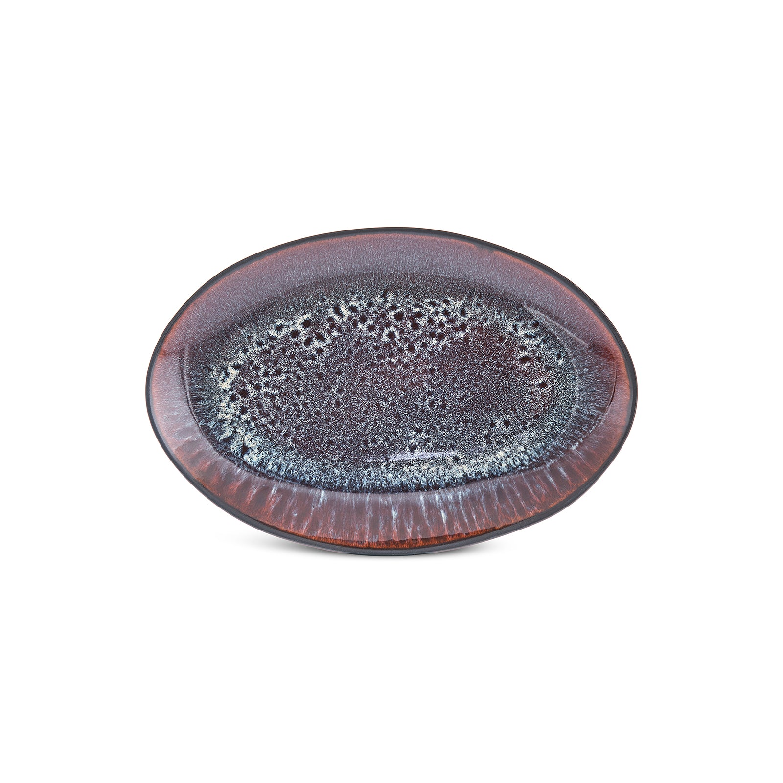 Karaca Earth Collection New Galactic Reactive Glaze Serving Platter, 24cm, Black - Image 4