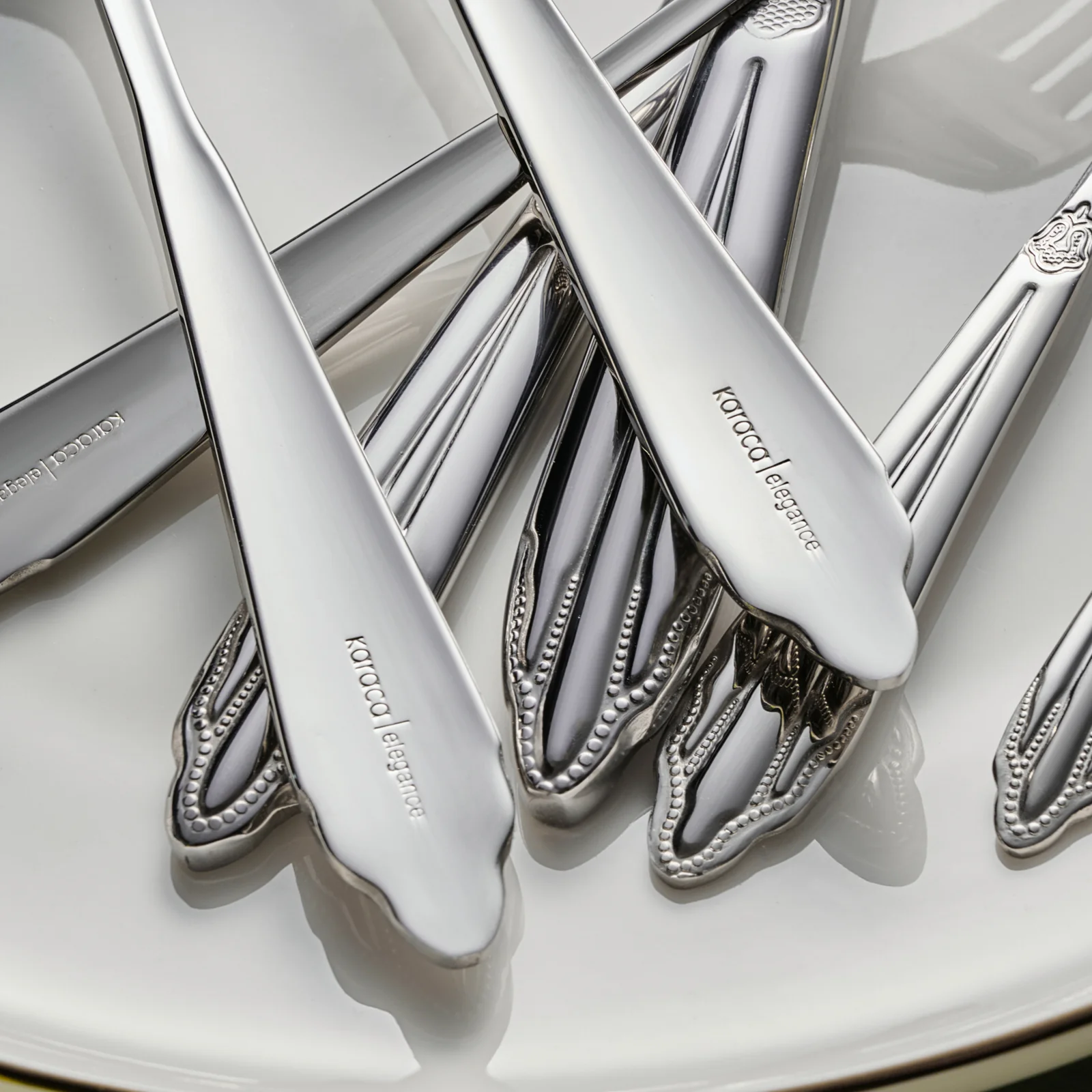 Karaca New Mantilla 84-Piece Stainless Steel Cutlery Set for 12 People, Platin - Image 8