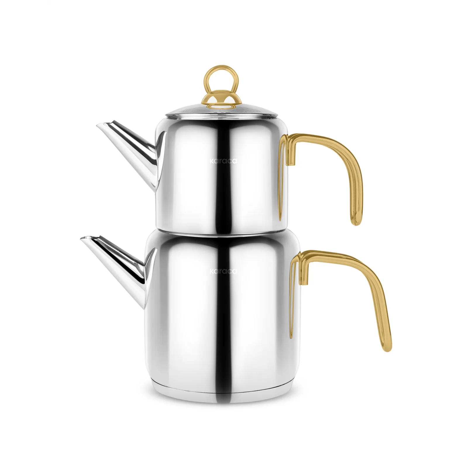 Karaca New Mira Midi Size Stainless Steel Teapot Set, Large, Gold - Image 5