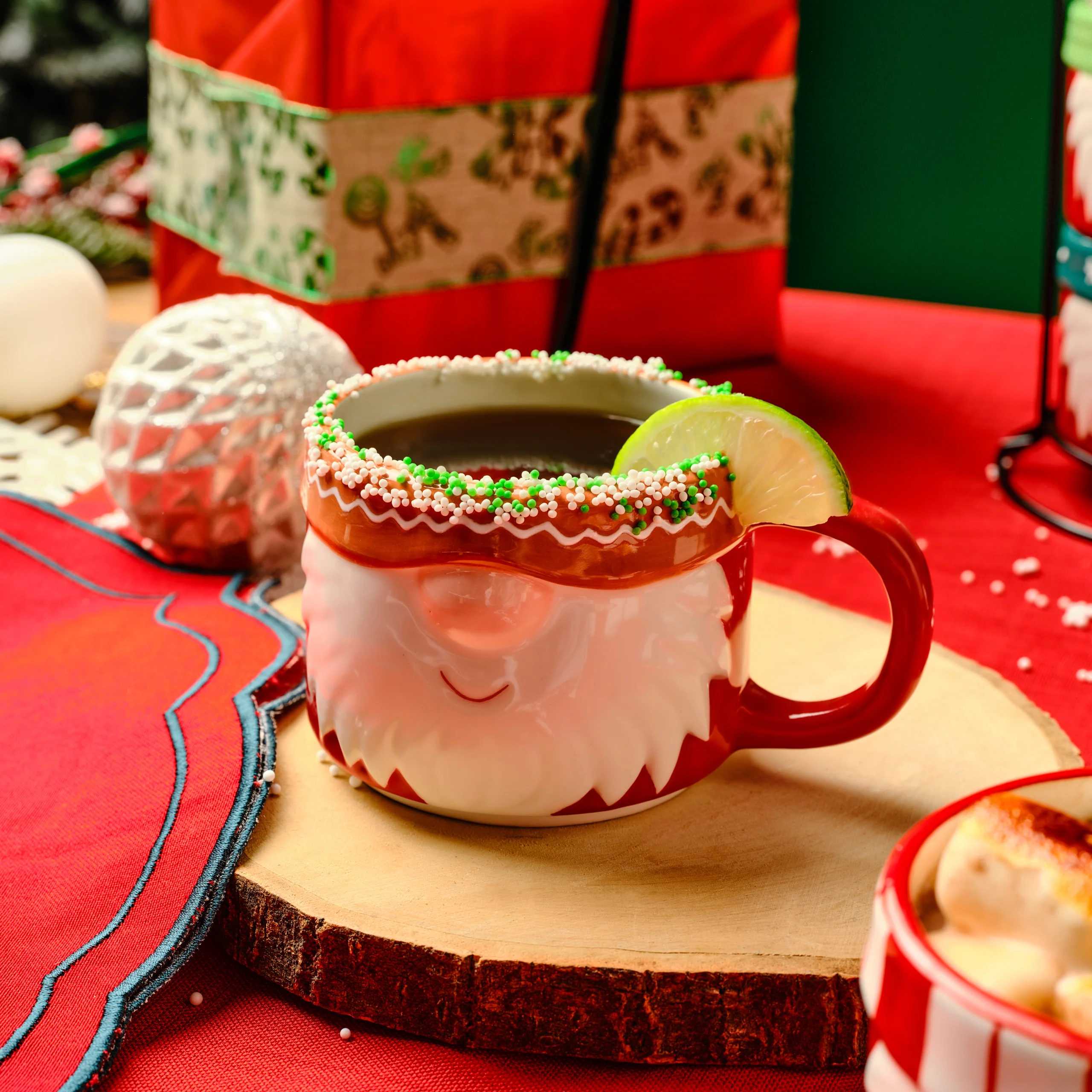 Karaca New Year Christmas Santa Mug with Stand, Multi - Image 3