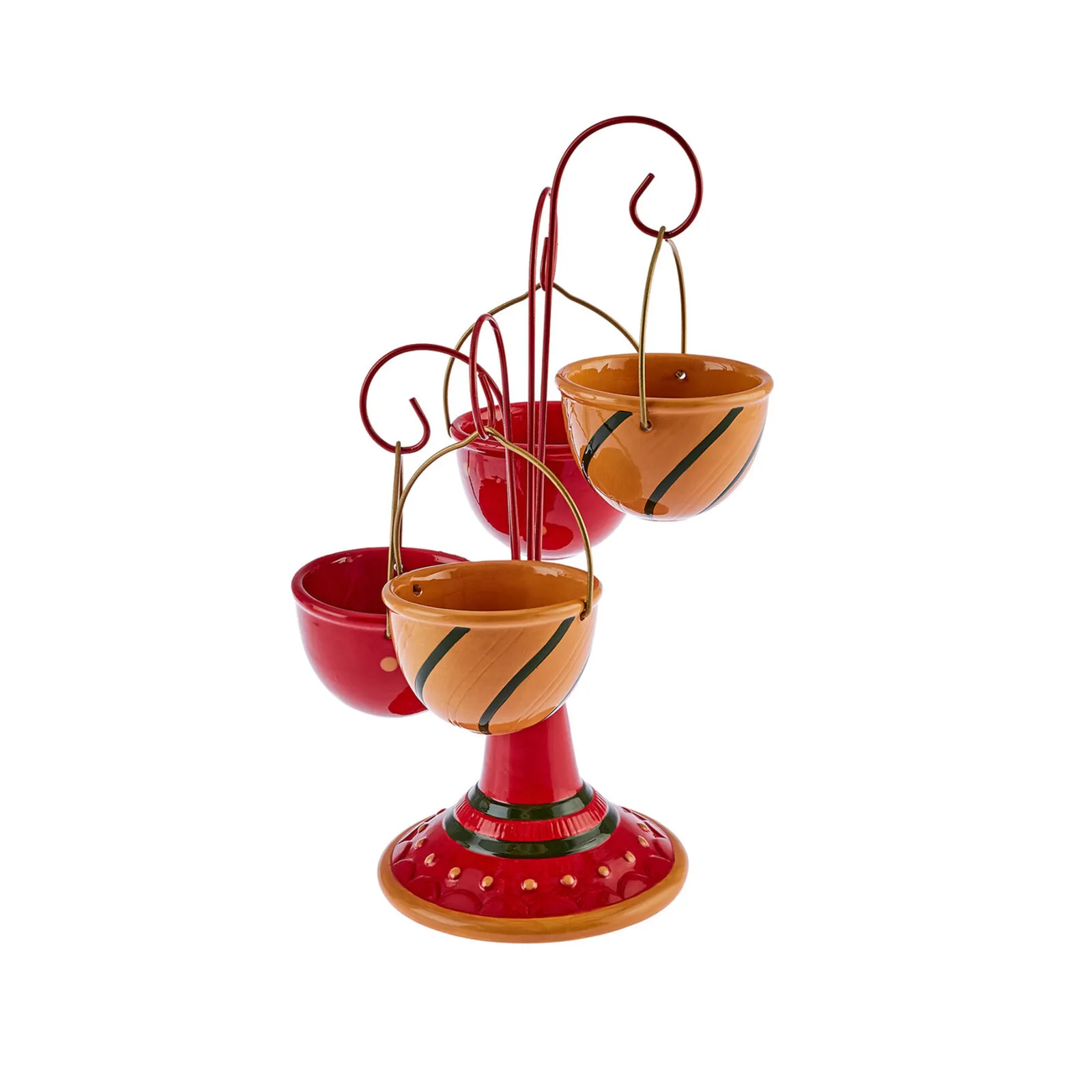Karaca New Year Christmas Corrousel Ceramic Snack Bowl with Stand, 32cm, Multi - Image 4