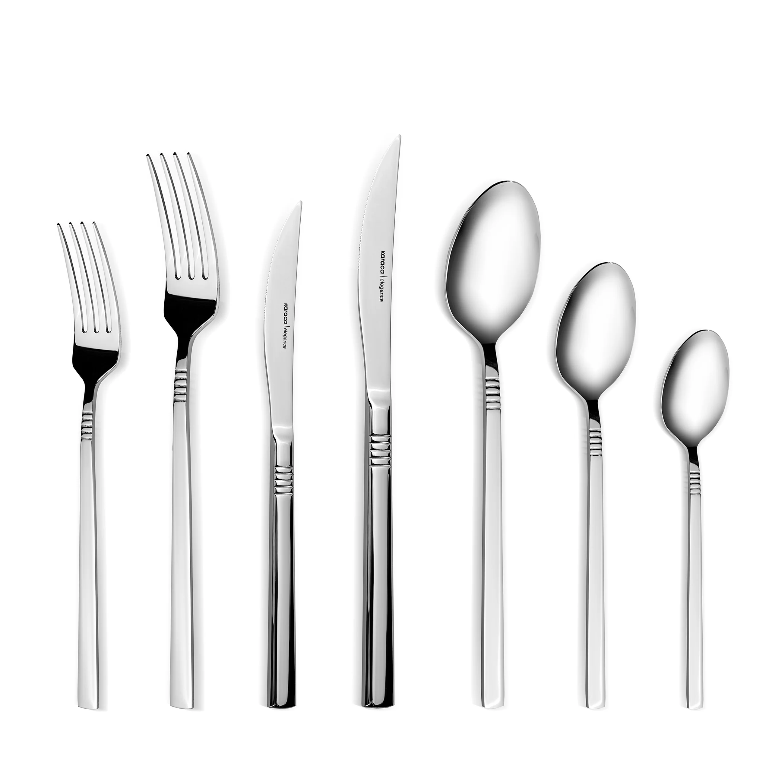 Karaca Nil 84-Piece Stainless Steel Cutlery Set for 12 People, Silver - Image 8