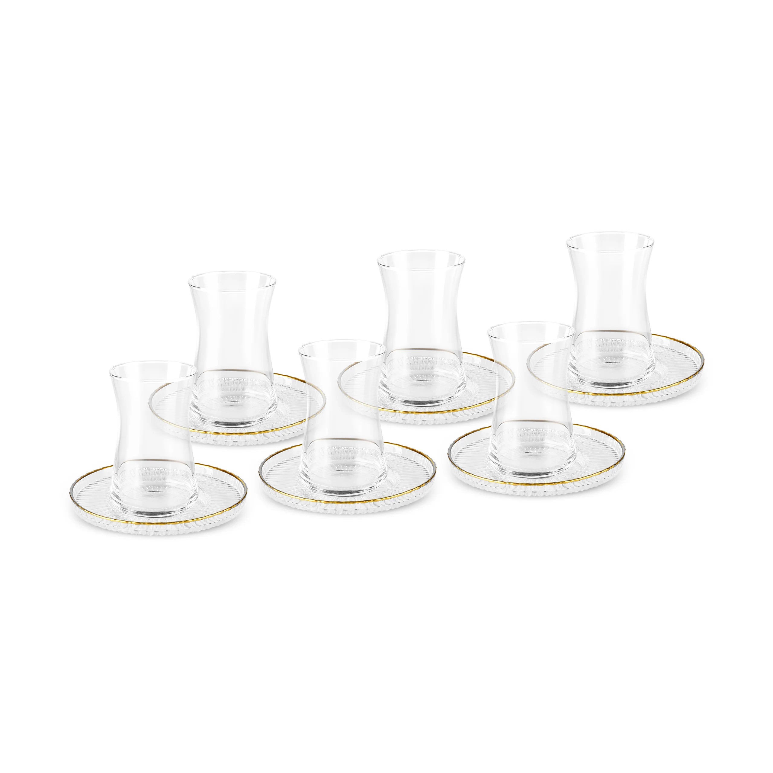 Karaca Nilufer 12-Piece Turkish Tea Set for 6 People, Clear - Image 4
