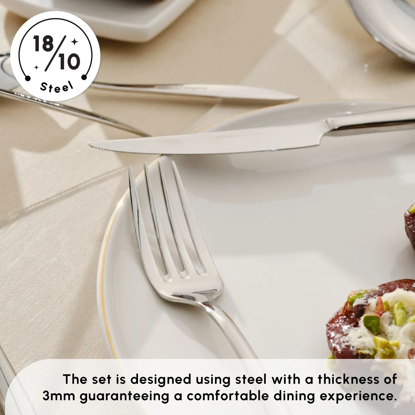 Karaca Novara 84-Piece Stainless Steel Cutlery Set for 12 People - Image 7