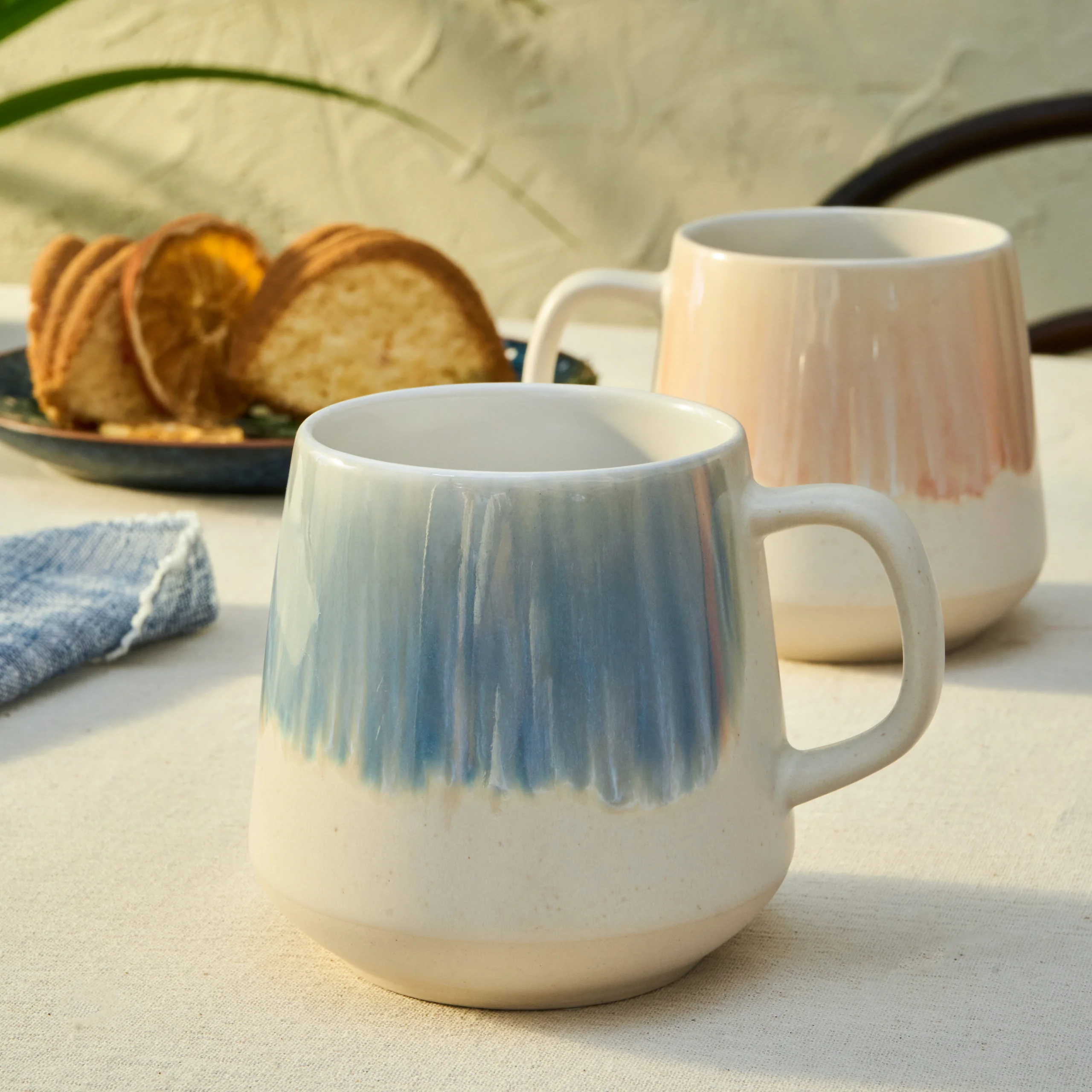 Karaca Okeanos 2 Piece Stoneware Mug Set, 400ml, Multi - Image 2