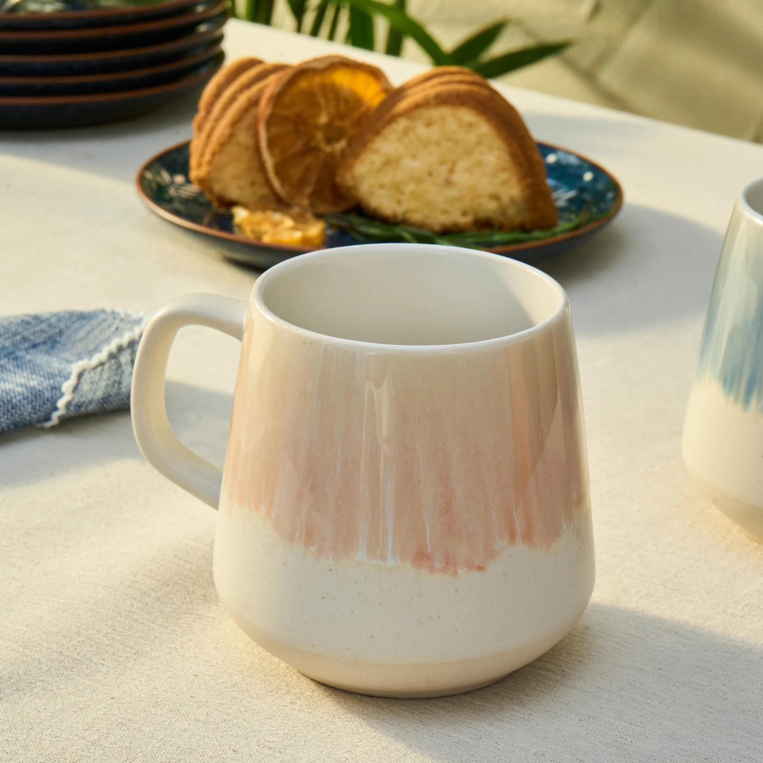 Karaca Okeanos 2 Piece Stoneware Mug Set, 400ml, Multi - Image 3