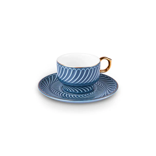 Karaca Olympian 12-Piece Porcelain Turkish Coffee Cup Set for 6 People, 90ml, Blue - Image 7