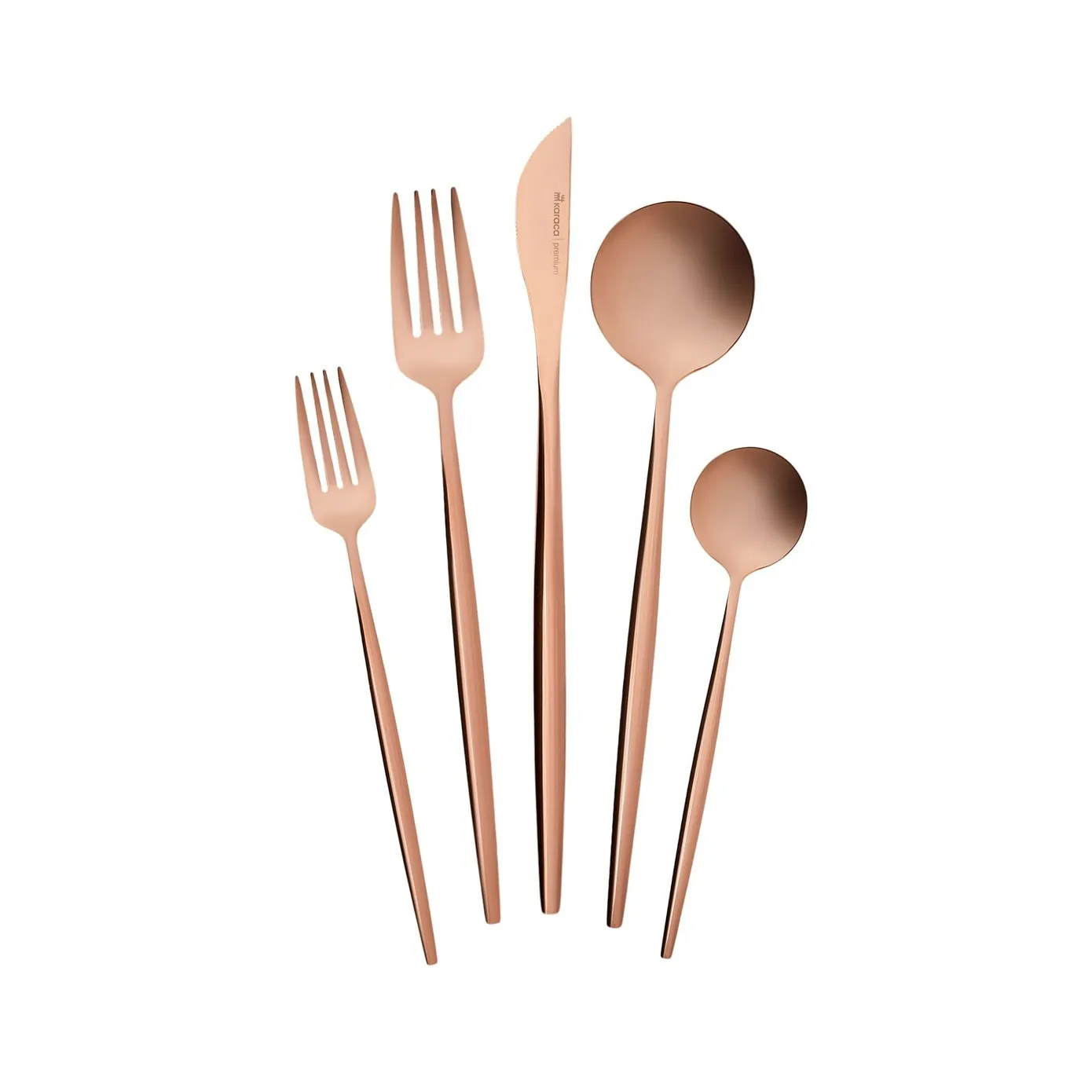 Karaca Orion 30-Piece Stainless Steel Cutlery Set for 6 People, Matte Rose Gold - Image 2