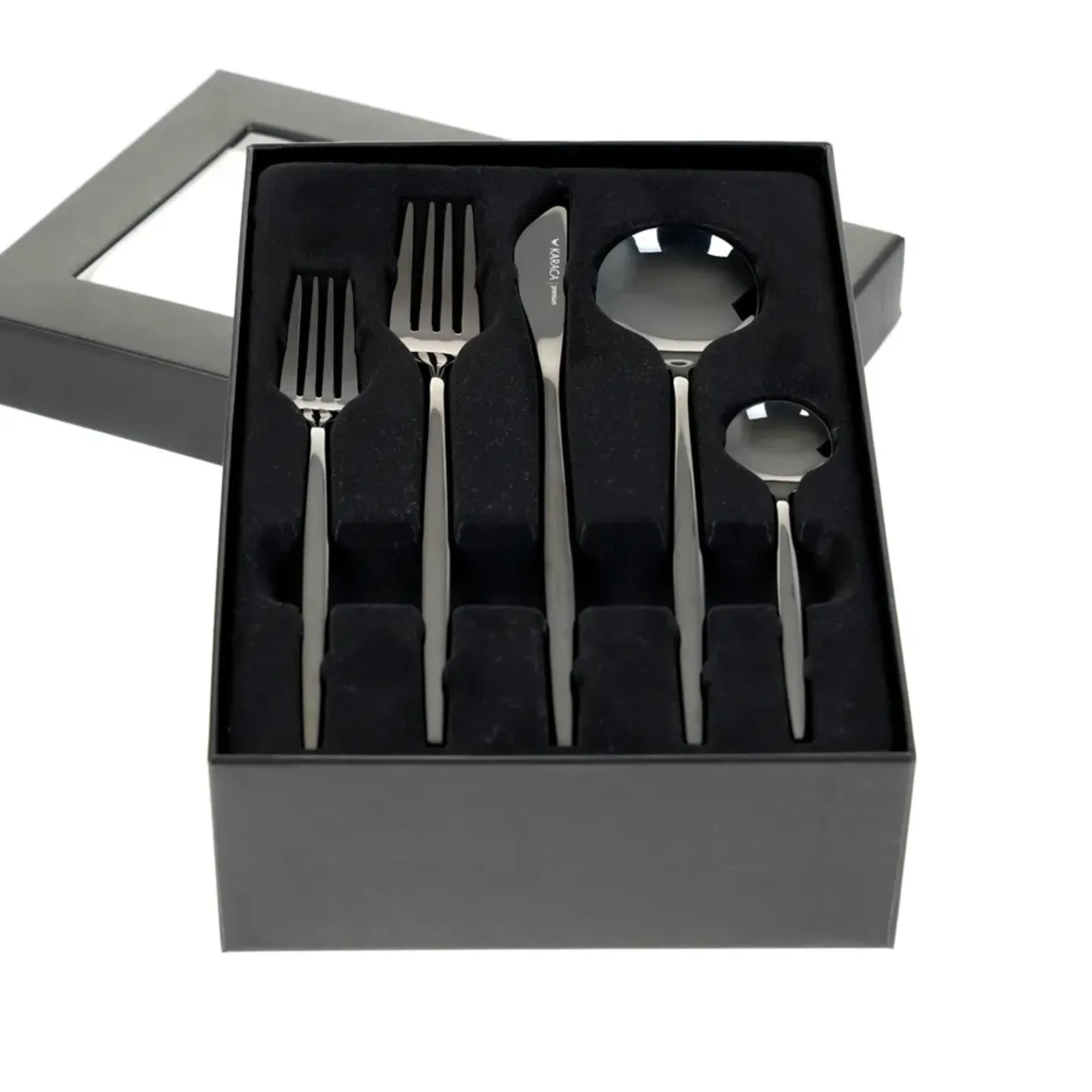 Karaca Orion 30-Piece Stainless Steel Cutlery Set for 6 People, Shiny Black - Image 10