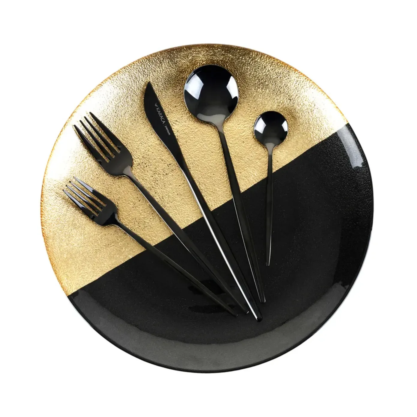 Karaca Orion 30-Piece Stainless Steel Cutlery Set for 6 People, Shiny Black - Image 5