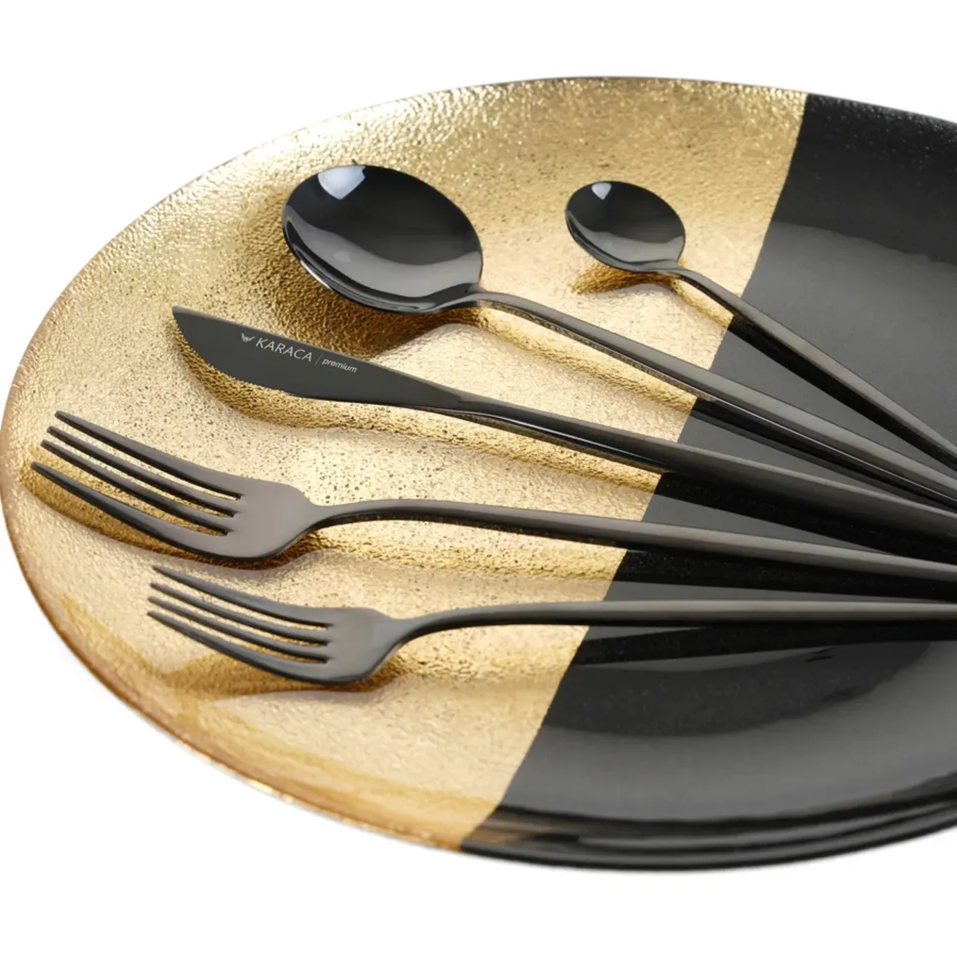 Karaca Orion 30-Piece Stainless Steel Cutlery Set for 6 People, Shiny Black - Image 6
