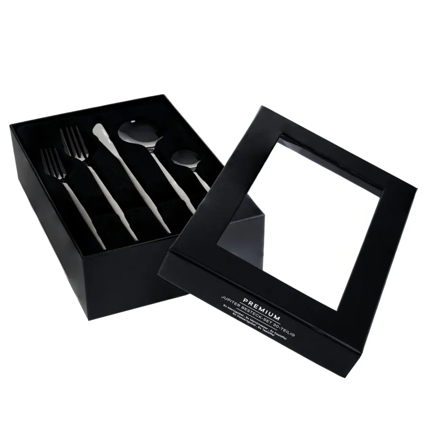 Karaca Orion 30-Piece Stainless Steel Cutlery Set for 6 People, Shiny Black - Image 9