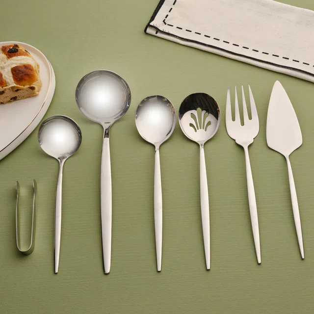 Karaca Orion 7-Piece Stainless Steel Serving Set, Platin - Image 2