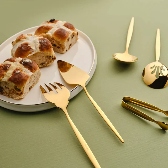 Karaca Orion 7-Piece Stainless Steel Serving Set, Shiny Gold - Image 9
