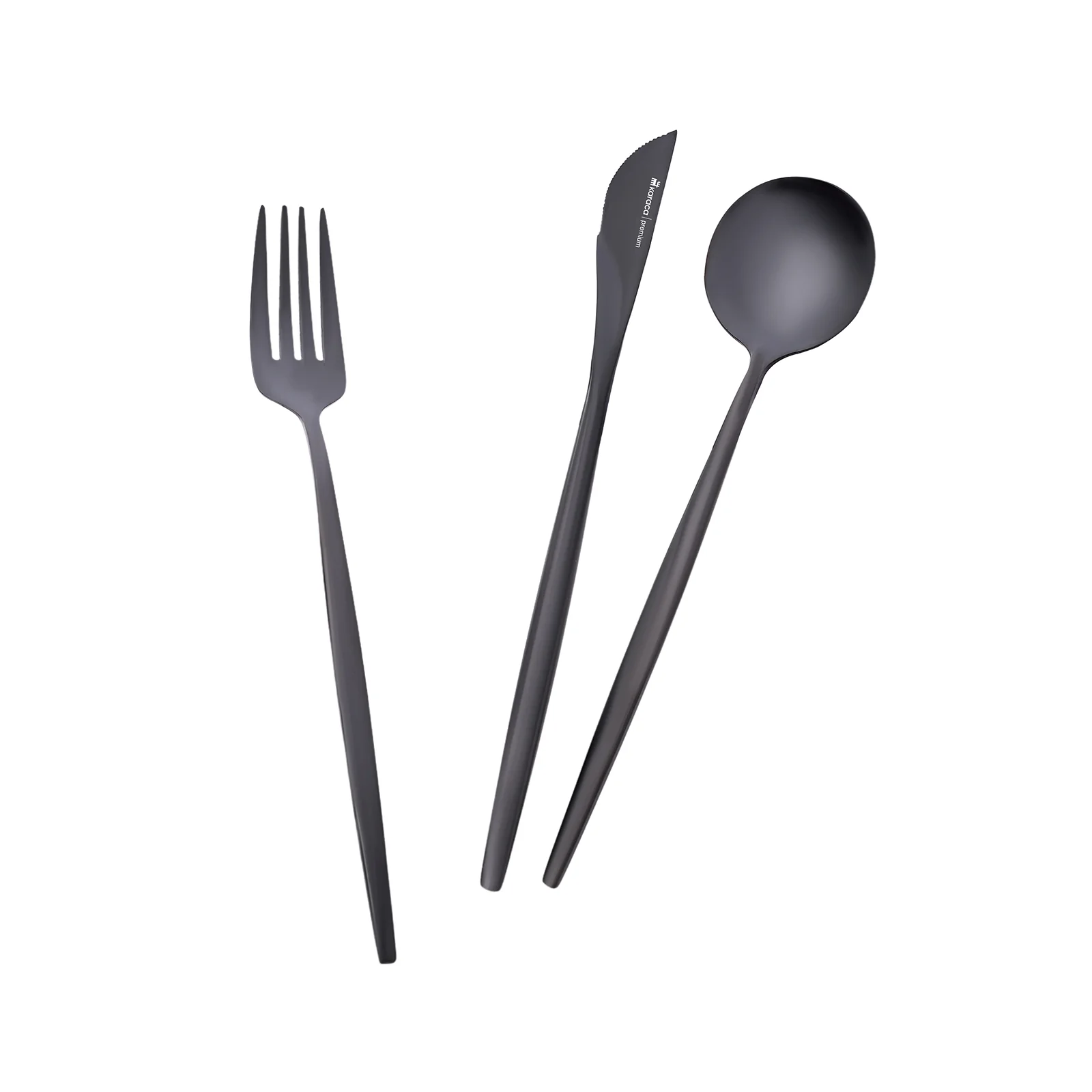 Karaca Orion 30-Piece Stainless Steel Cutlery Set for 6 People, Shiny Black - Image 3