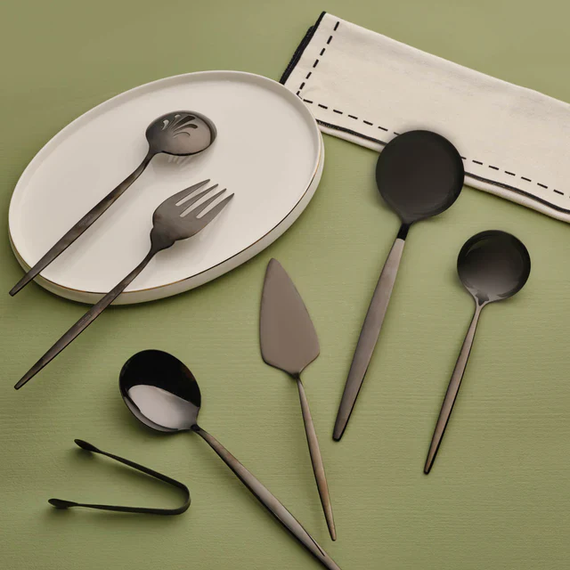 Karaca Orion 7-Piece Stainless Steel Serving Set, Black - Image 2