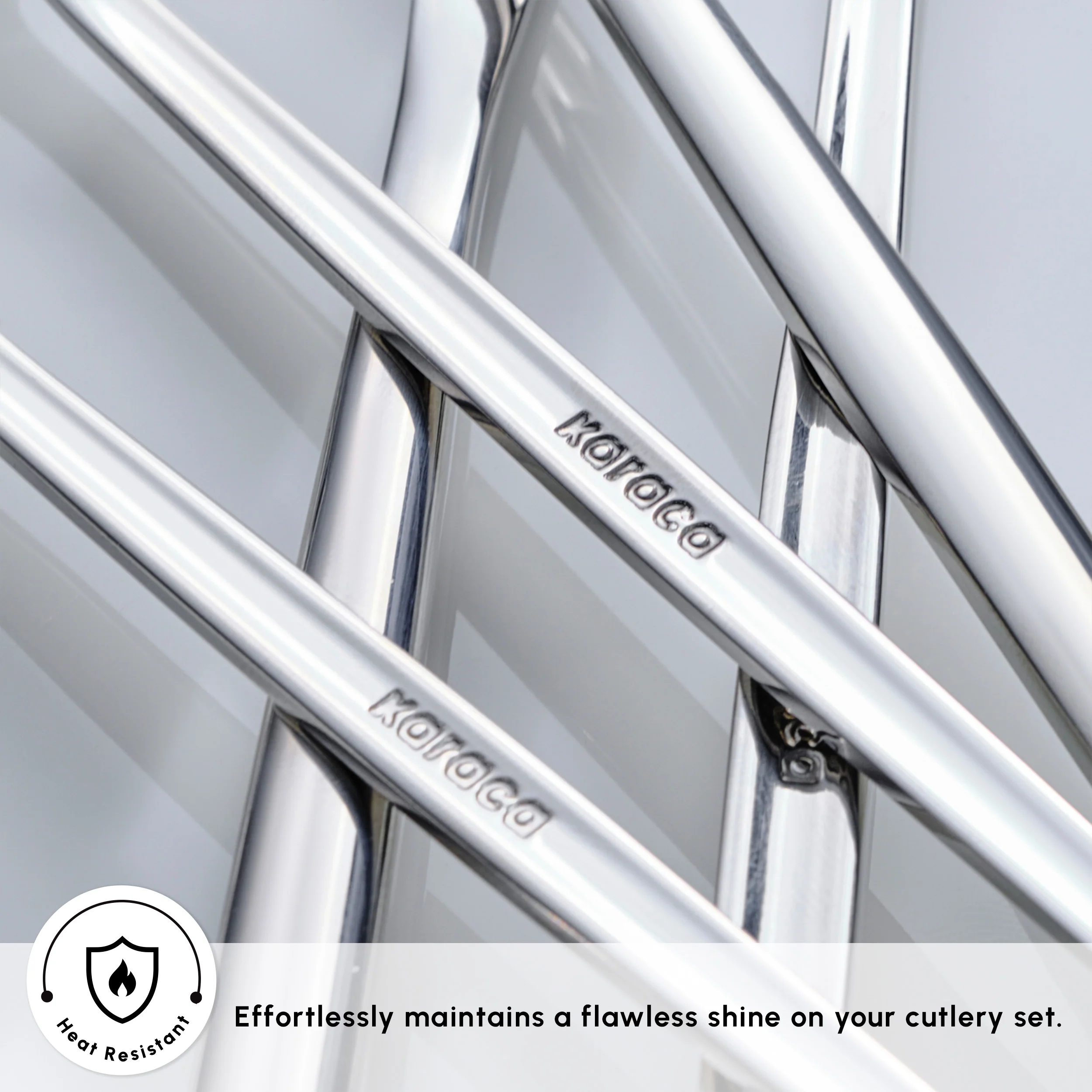 Karaca Orion Silver 60-Piece Stainless Steel Cutlery Set for 12 People, Silver - Image 7
