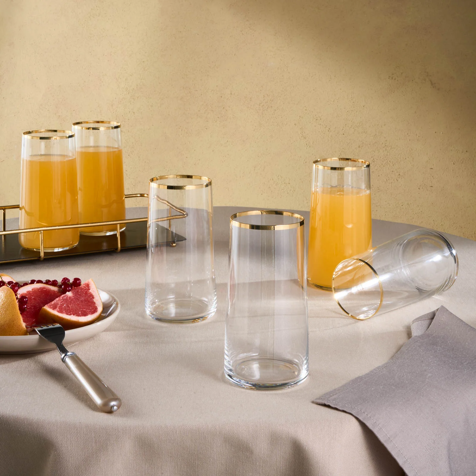 Karaca Orlando 6-Piece Highball Glass Set, 520ml, Multi - Image 3