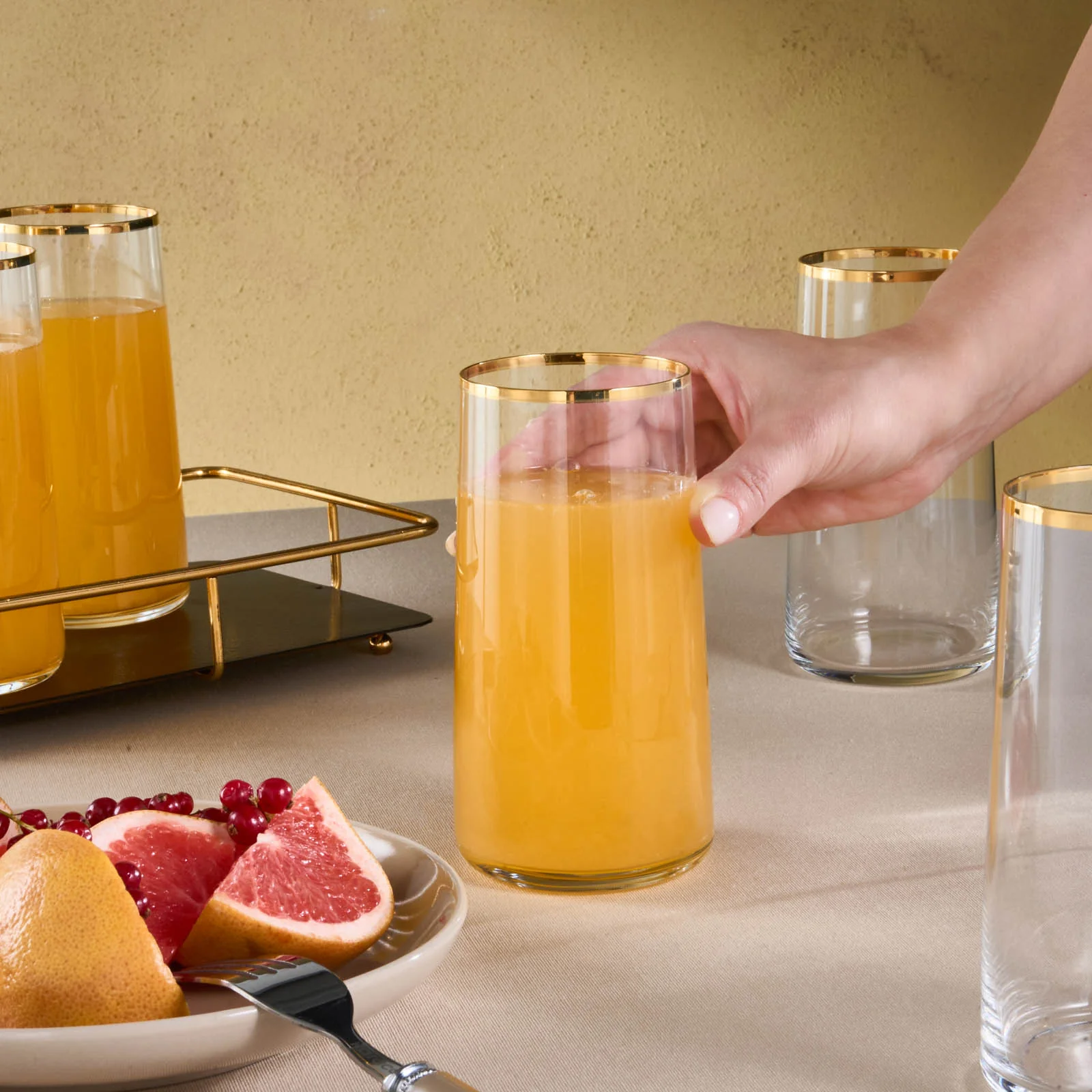 Karaca Orlando 6-Piece Highball Glass Set, 520ml, Multi - Image 5