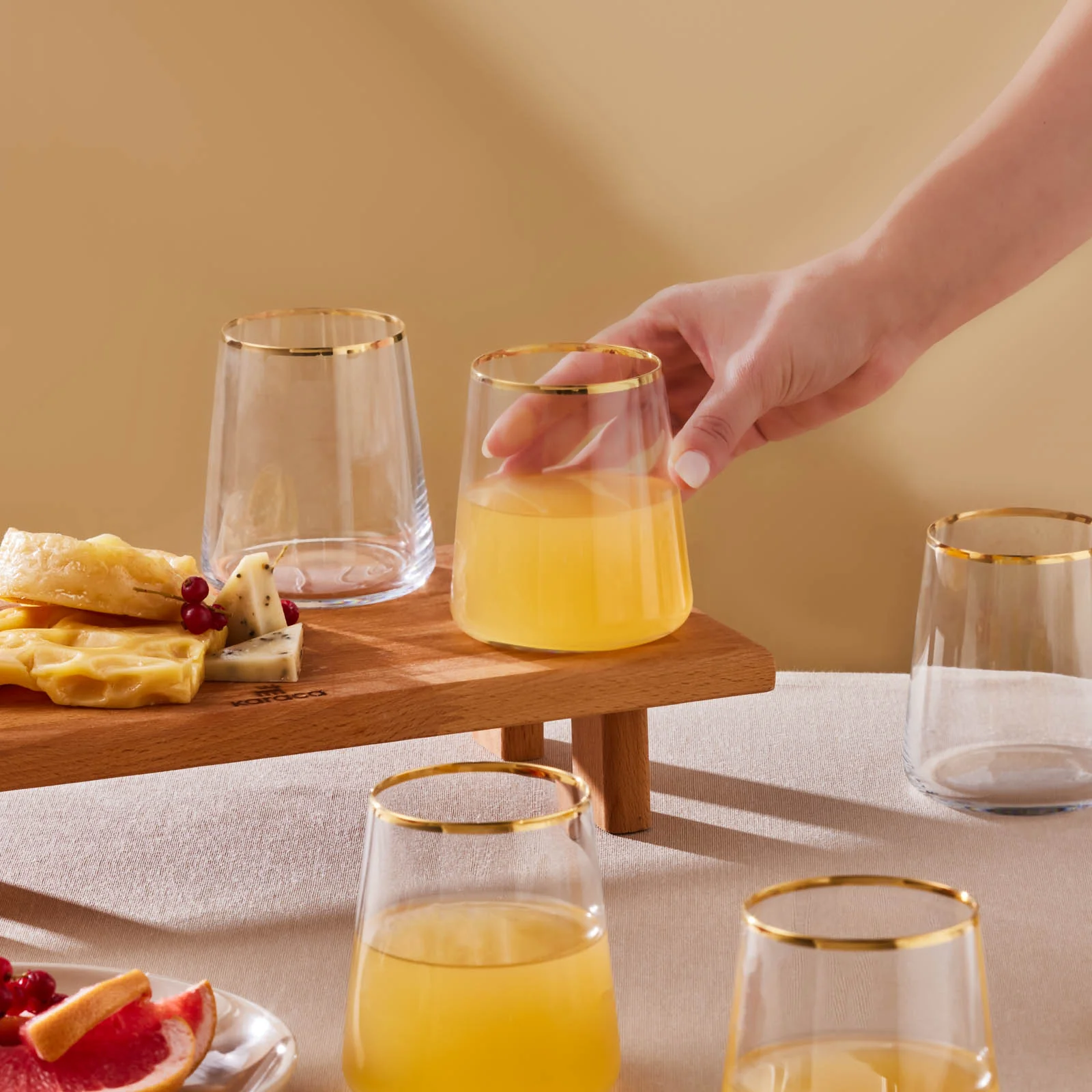 Karaca Orlando 6-Piece Tumbler Glass Set, 420ml, Multi - Image 4