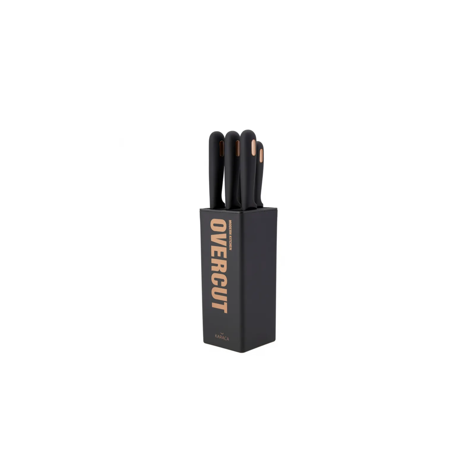 Karaca Overcut 5 Piece Knife Block Set, Black - Image 7