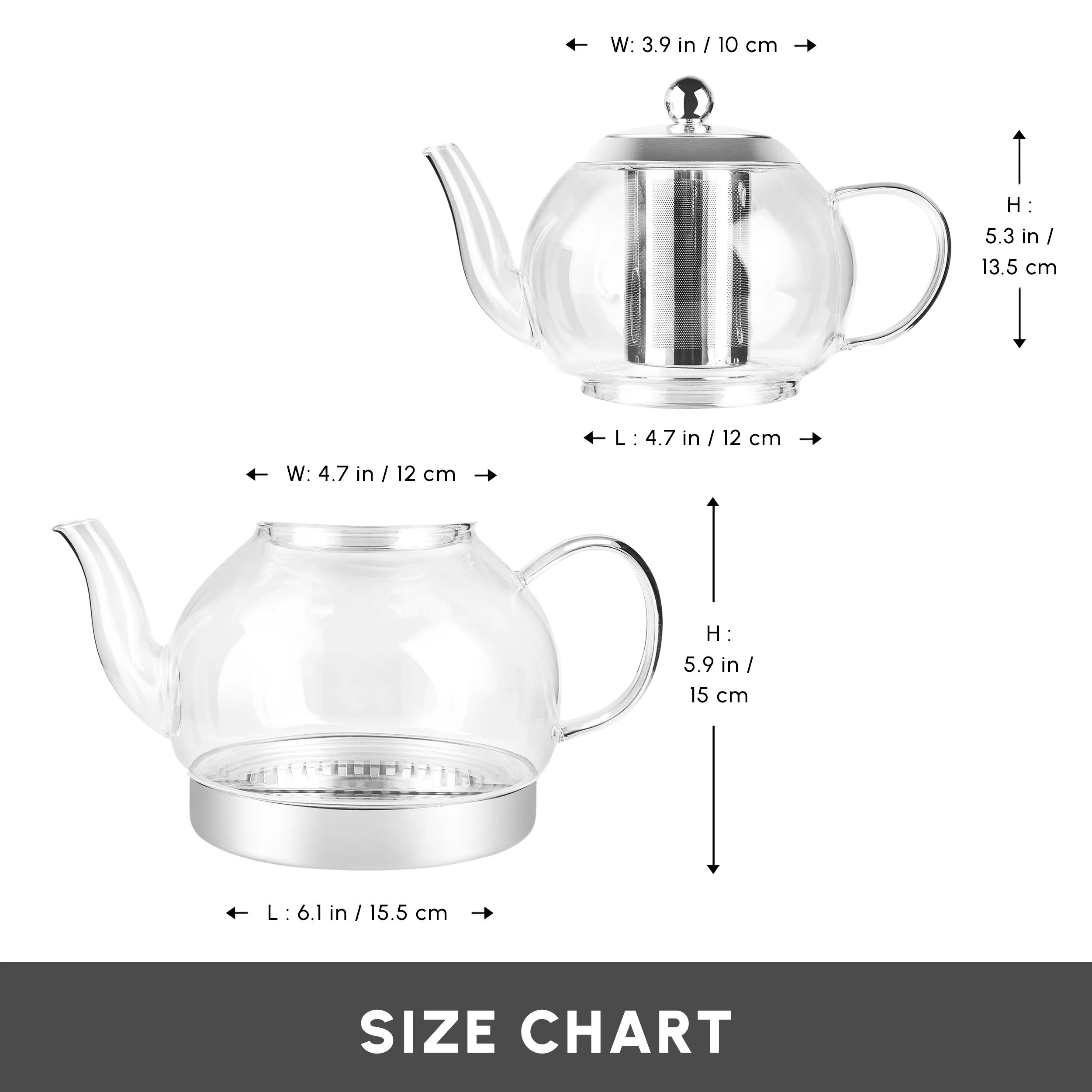 Karaca Pandora Glass Induction Teapot Set, Clear - Image 2