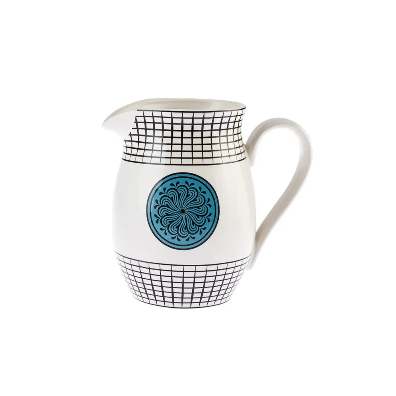 Karaca Paye Seljuk Collection Porcelain Pitcher, 1500ml, Blue Multi - Image 3