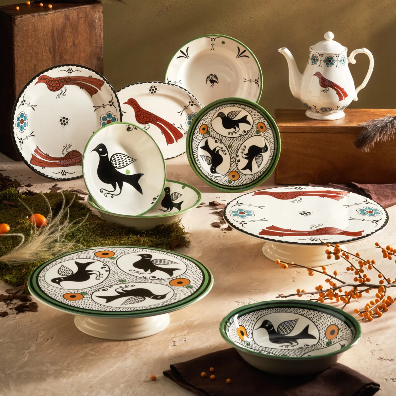 Karaca Paye Seljuk Collection Porcelain Side Plate, 21cm, Green Multi - Image 6