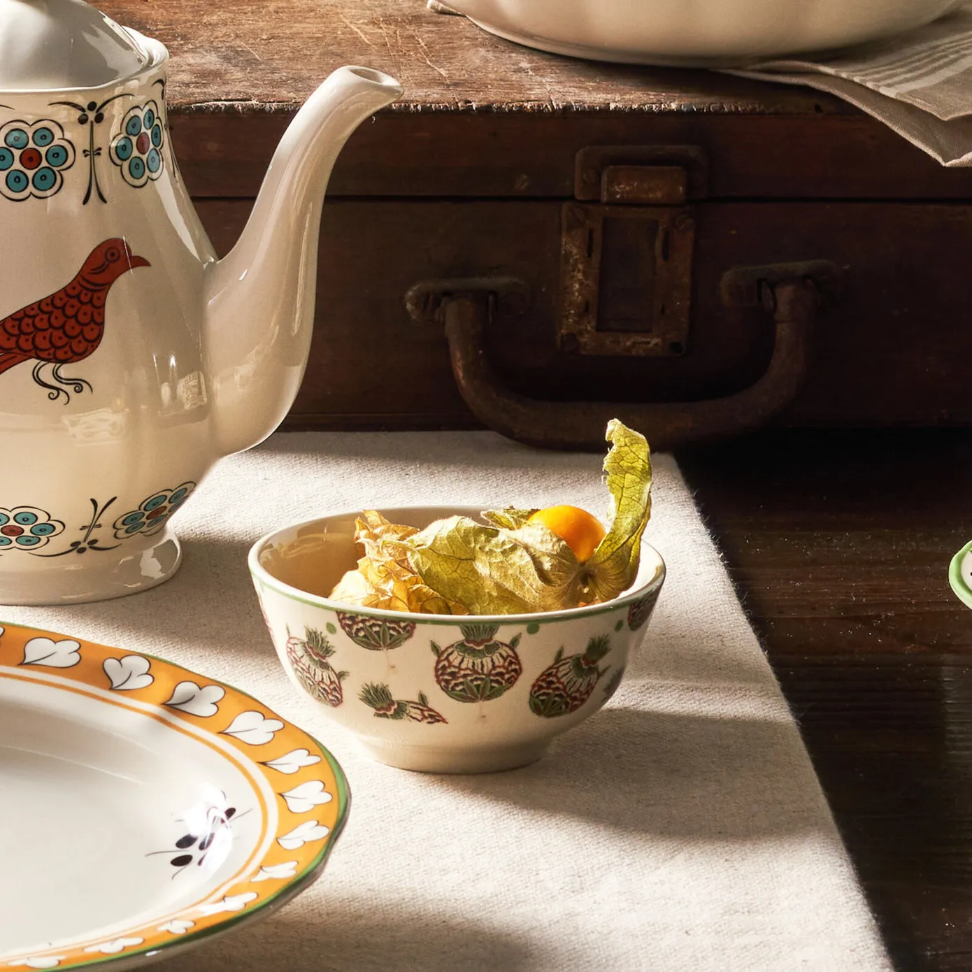 Karaca Paye Seljuk Collection Porcelain Snack Bowl, 12cm, Green Multi