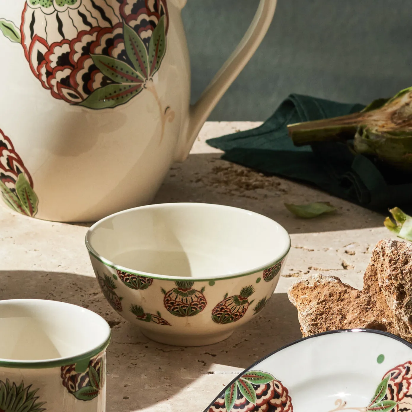 Karaca Paye Seljuk Collection Porcelain Snack Bowl, 12cm, Green Multi - Image 4