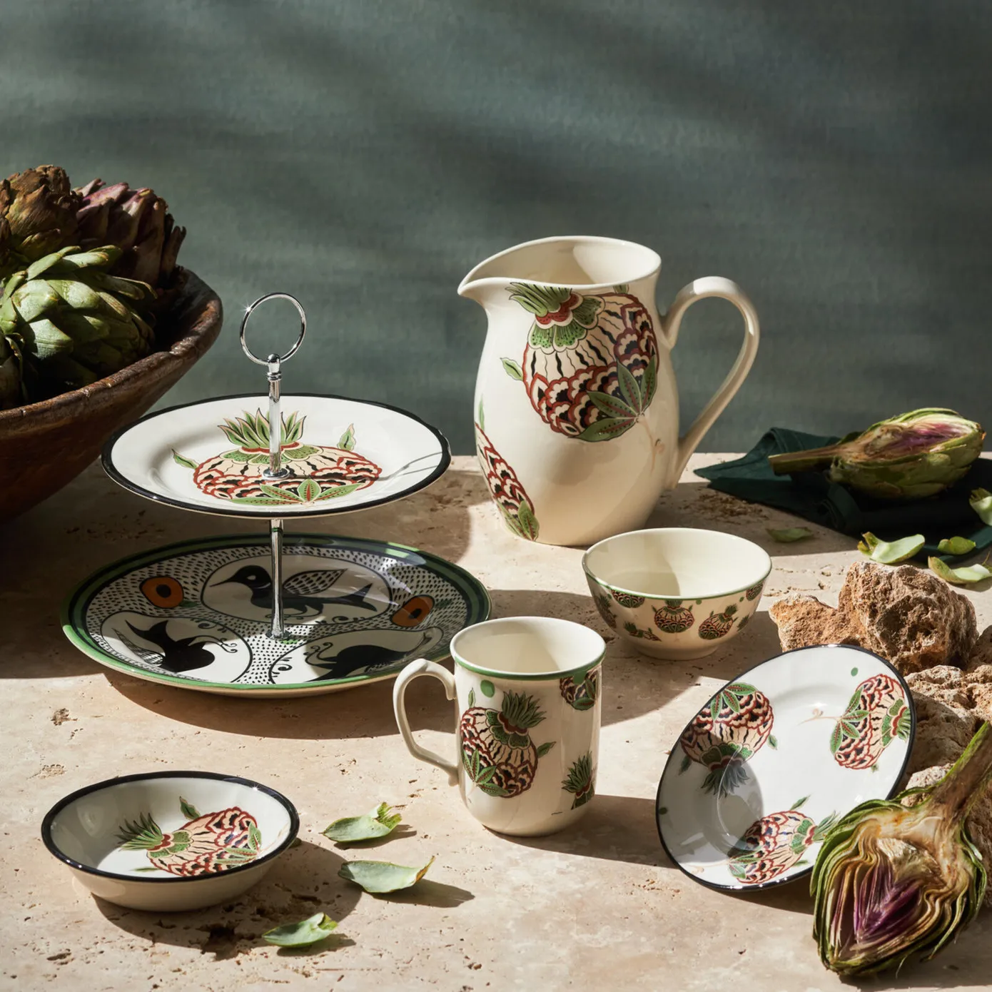 Karaca Paye Seljuk Collection Porcelain Snack Bowl, 12cm, Green Multi - Image 7