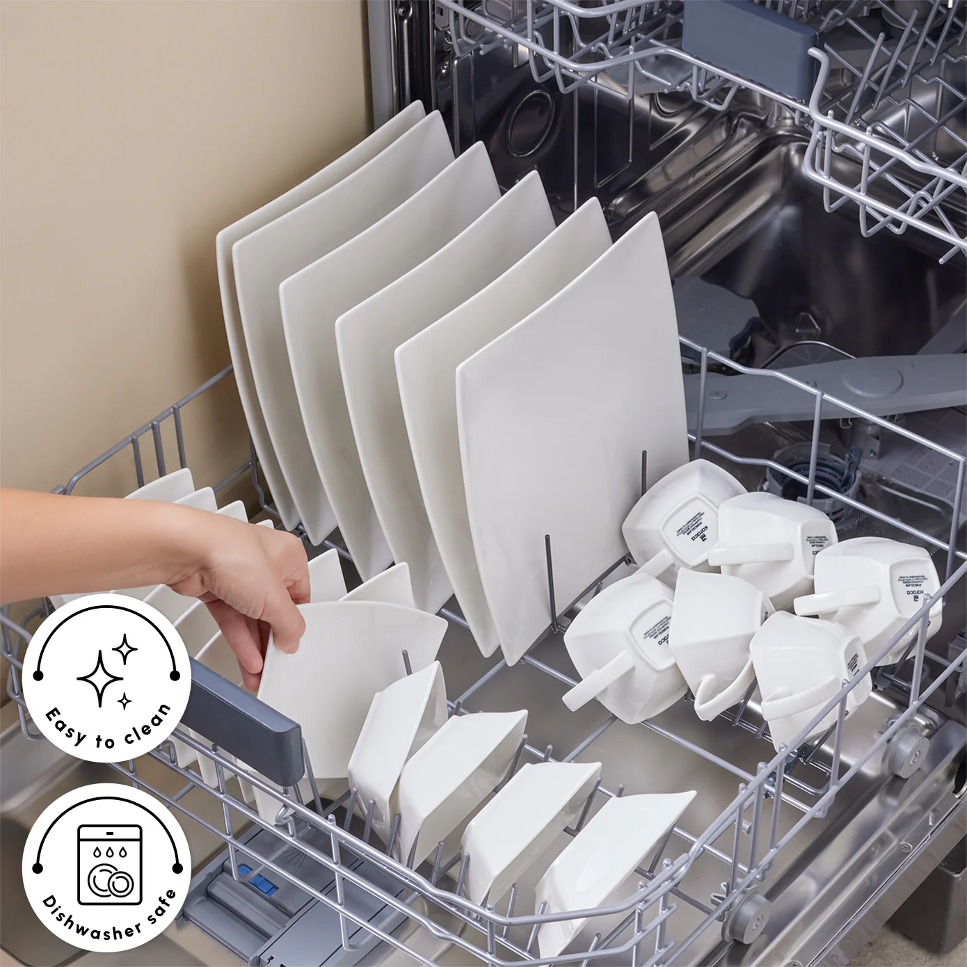 Karaca Stream Pure Perfect White 32-Piece Serveware Set for 6 People, White - Image 8