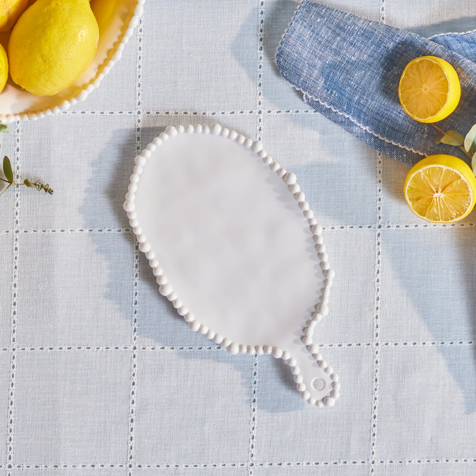 Karaca Perla Melamine Serving Platter , 28cm, White