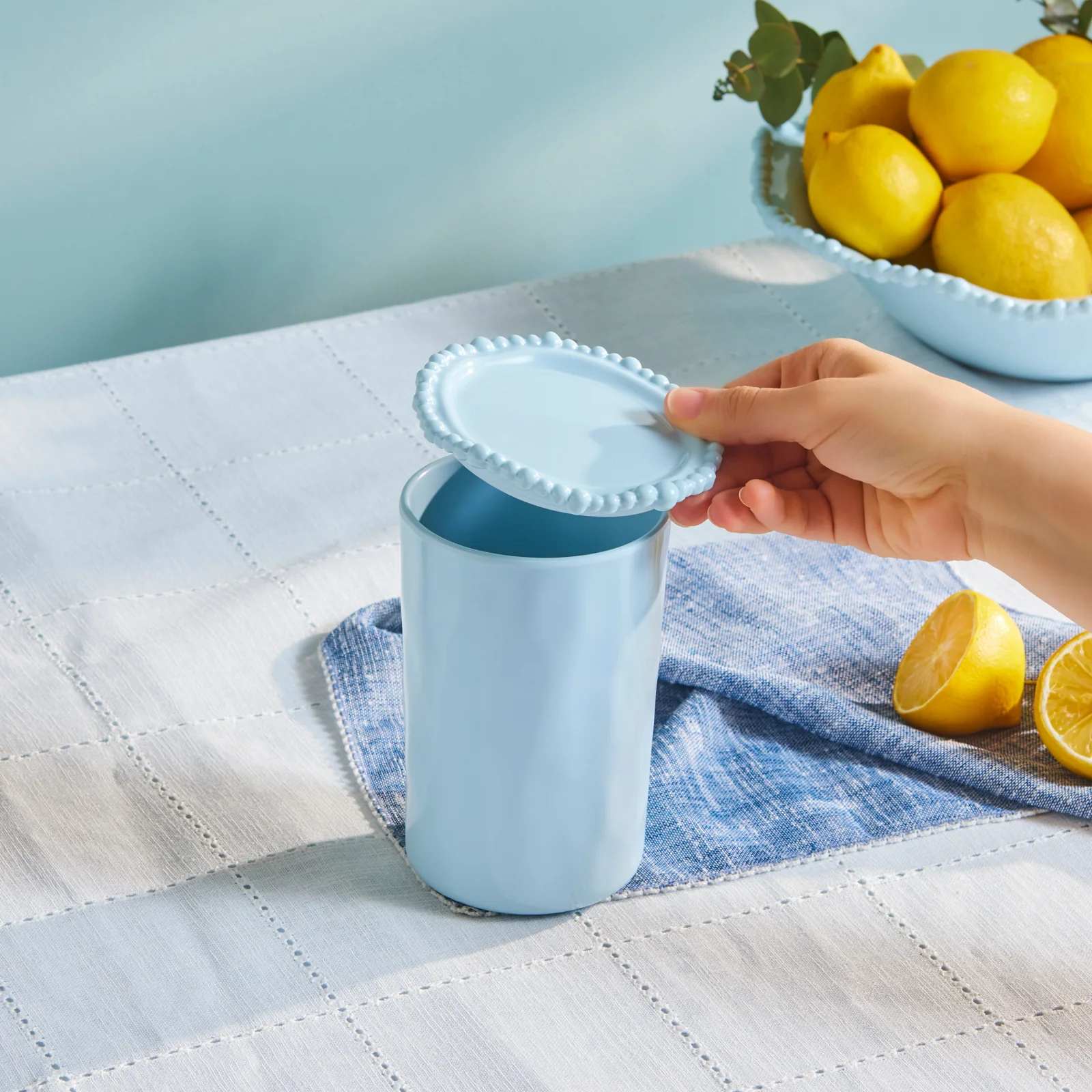 Karaca Perla Melamine Storage Container, 745ml, Light Blue - Image 2