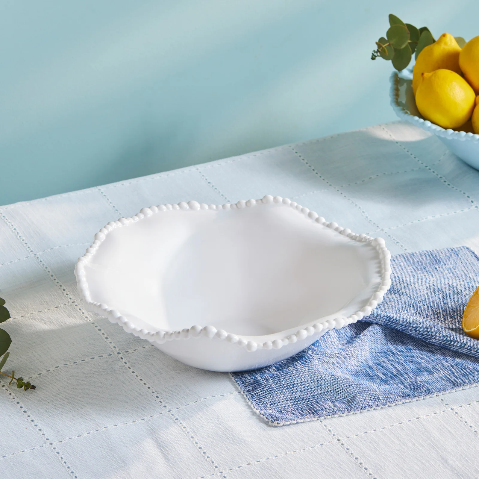 Karaca Perla Melamine Salad Bowl, 27cm, White - Image 2