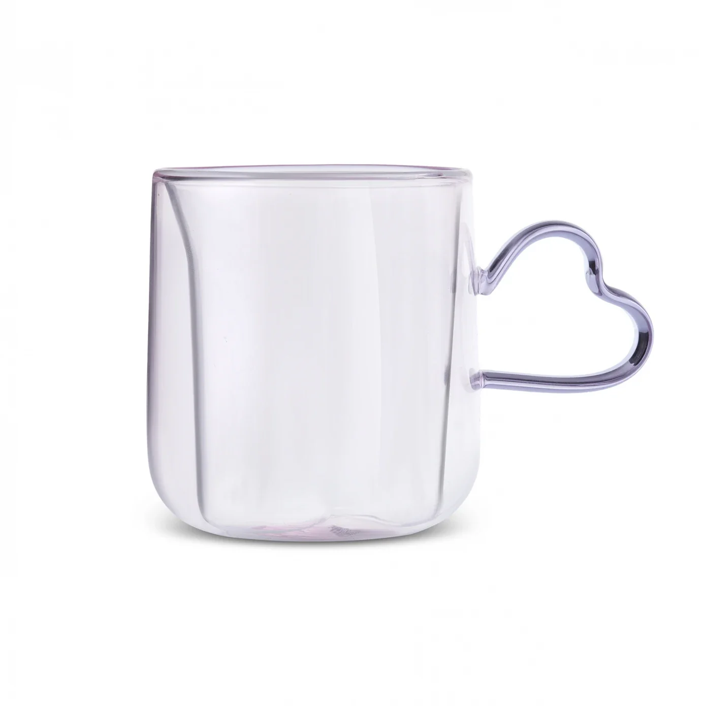 Karaca Pia Lola Double Walled Glass Mug, 300ml, Pink