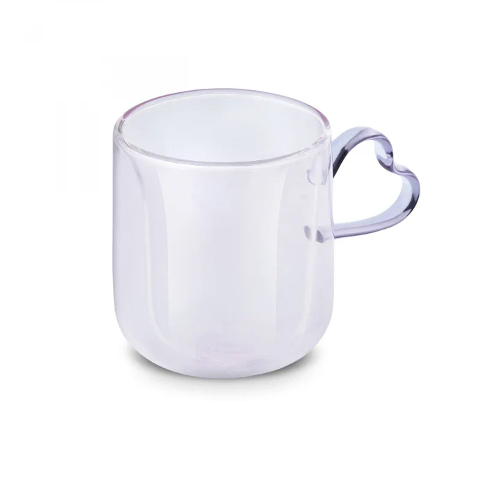 Karaca Pia Lola Double Walled Glass Mug, 300ml, Pink - Image 3