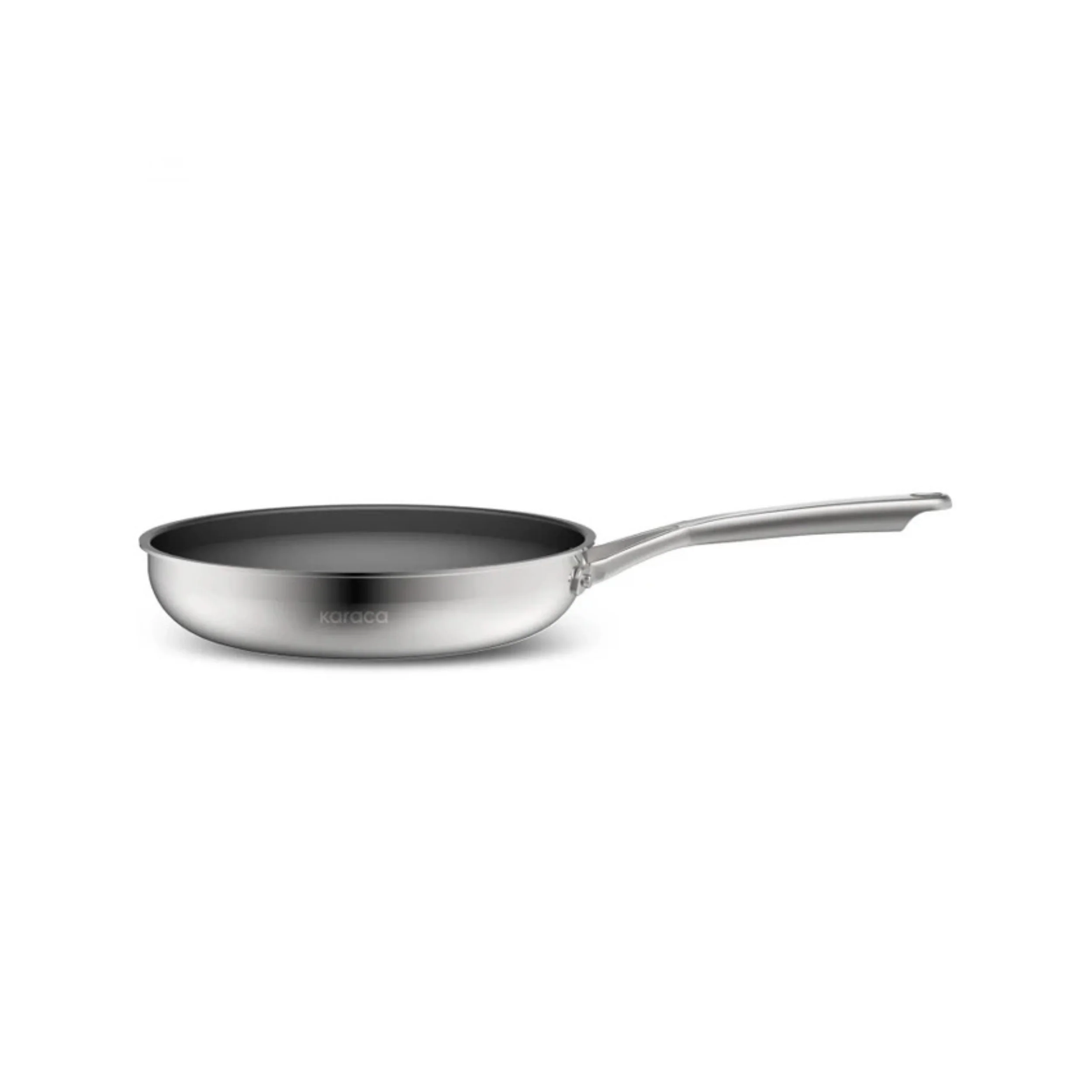 Karaca Plasma Steel 3Ply Non-Stick Induction Frying Pan, 28cm, Silver