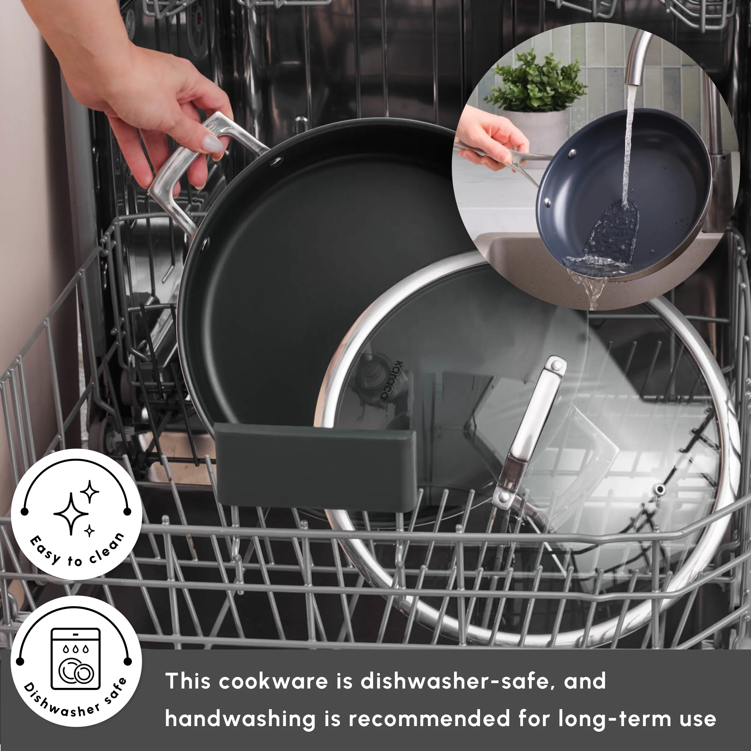 Karaca Plasma Steel 3Ply Non-Stick Induction Shallow Casserole, 26cm, Silver - Image 9