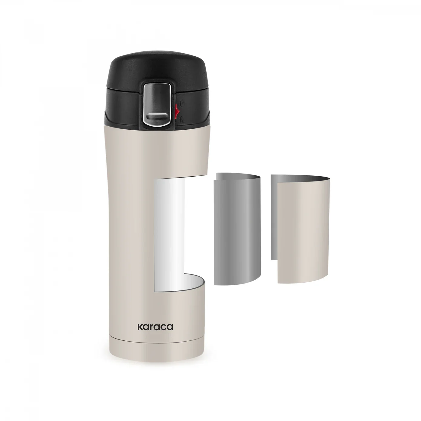 Karaca Pluton Stainless Steel Leak-Proof Flask, 450ml, Cream - Image 9