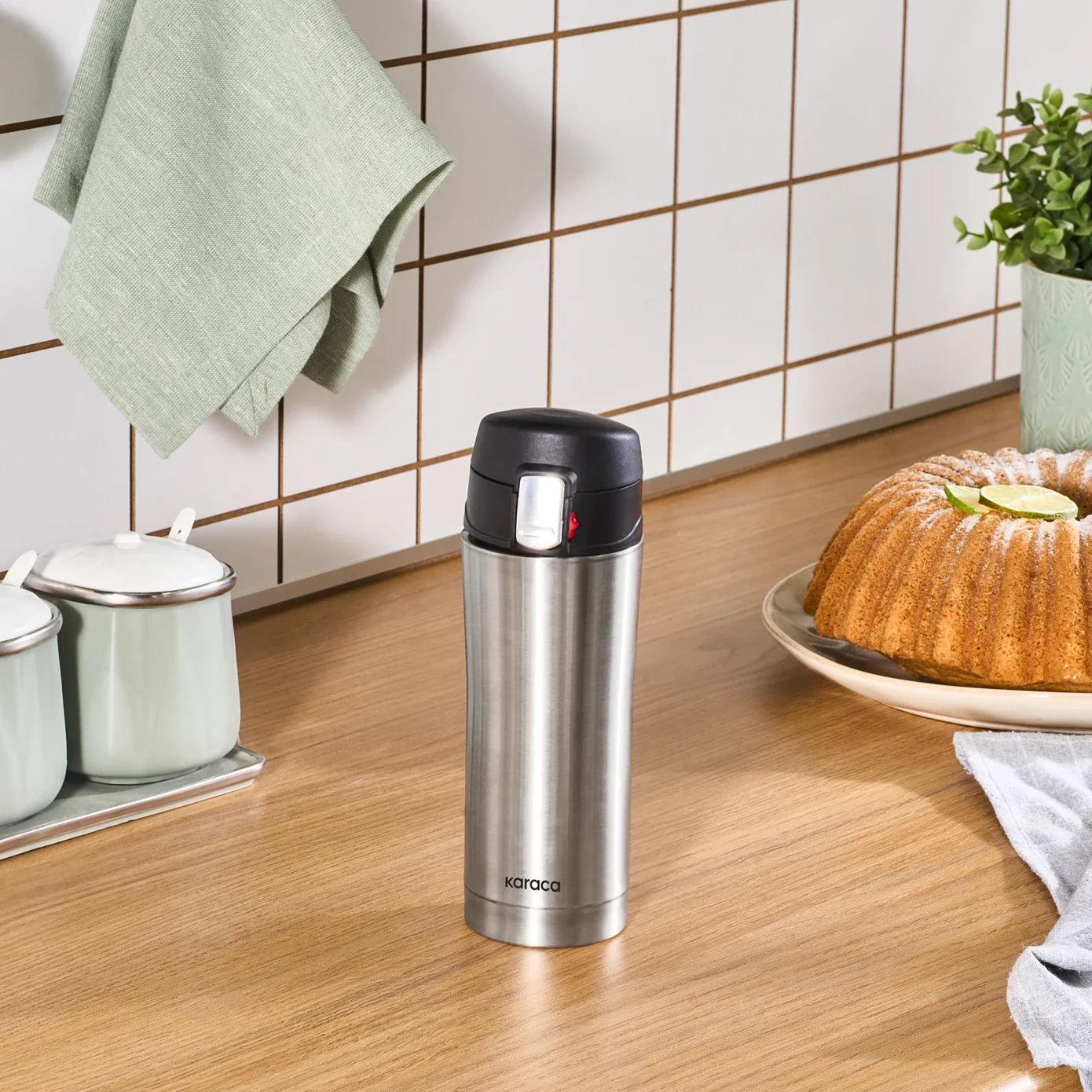 Karaca Pluton Stainless Steel Leak-Proof Flask, 450ml, Inox - Image 3