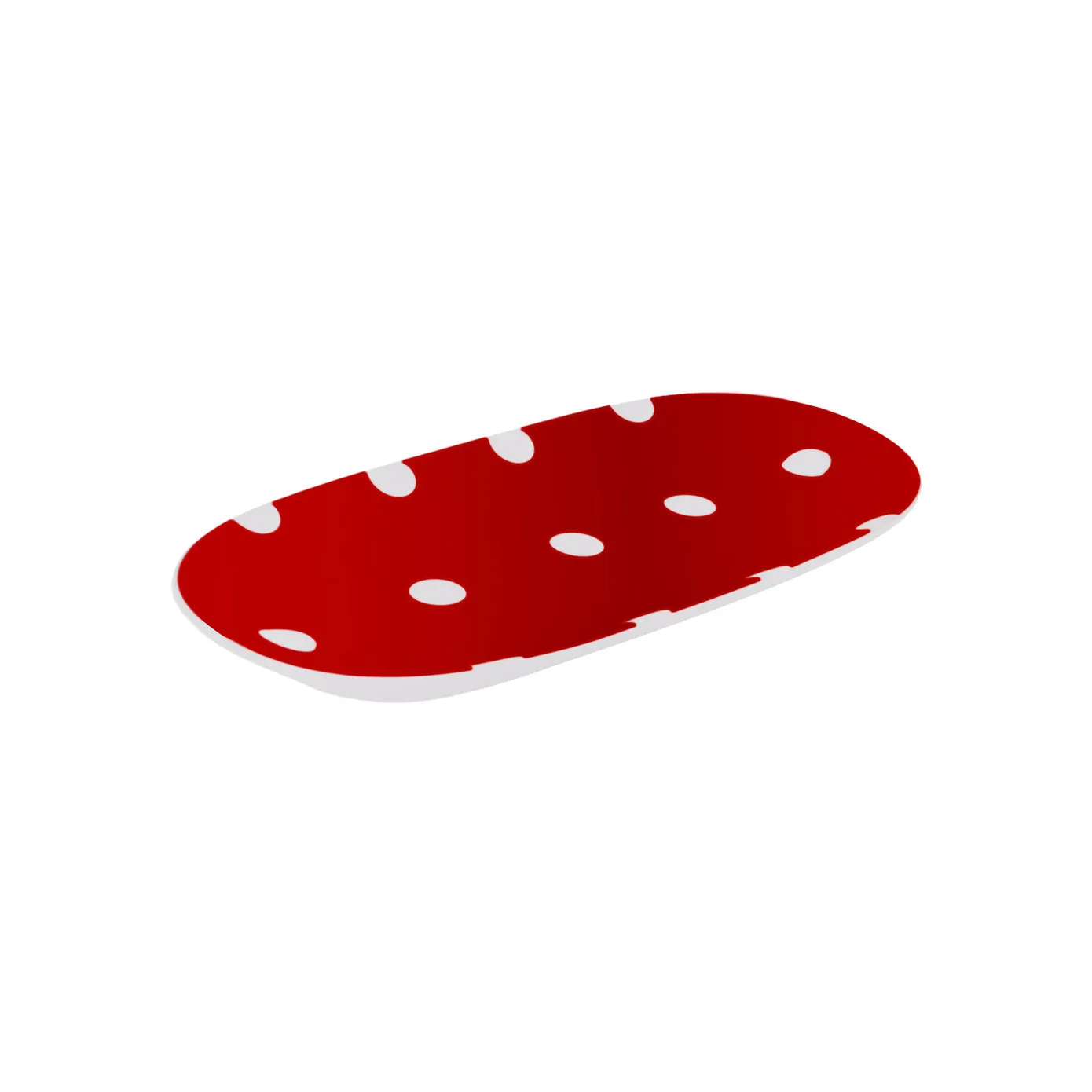 Karaca Polka Dot Porcelain Serving Platter, 26cm, Red Multi - Image 2