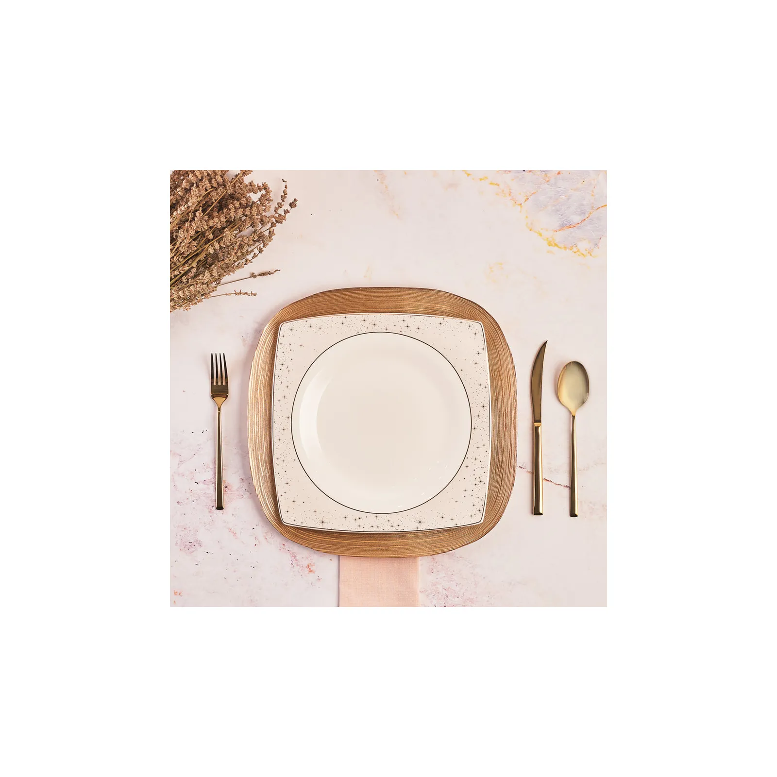 Karaca Premium Glass Charger Plate, 37cm, Gold - Image 3