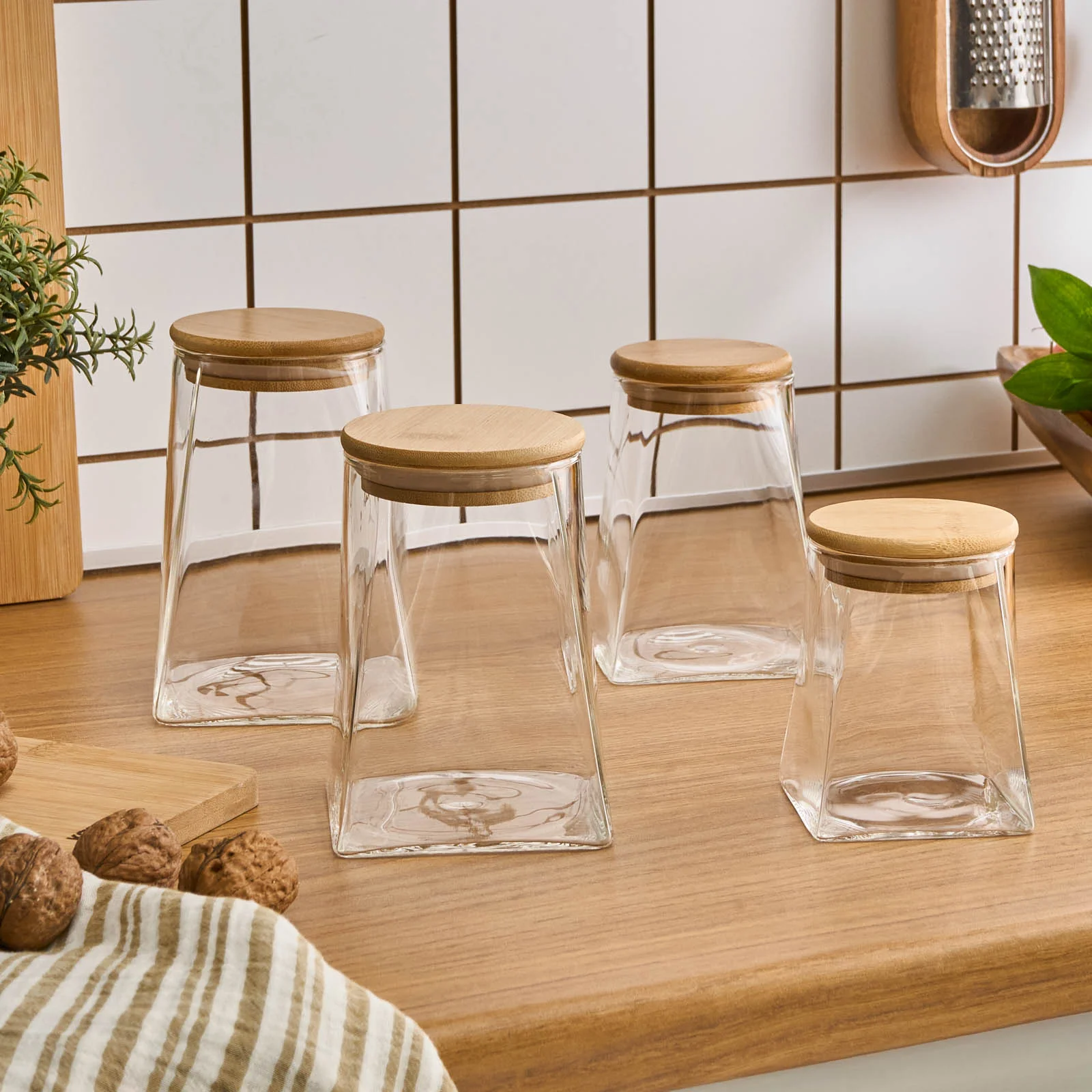 Karaca Prism 4-Piece Storage Container, Clear