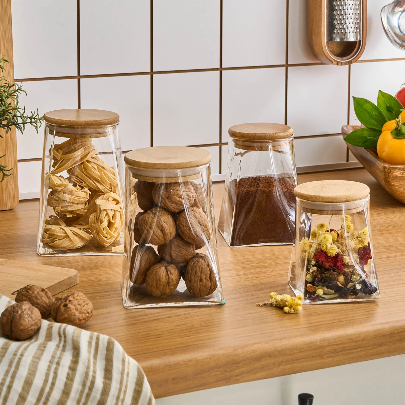 Karaca Prism 4-Piece Storage Container, Clear - Image 3