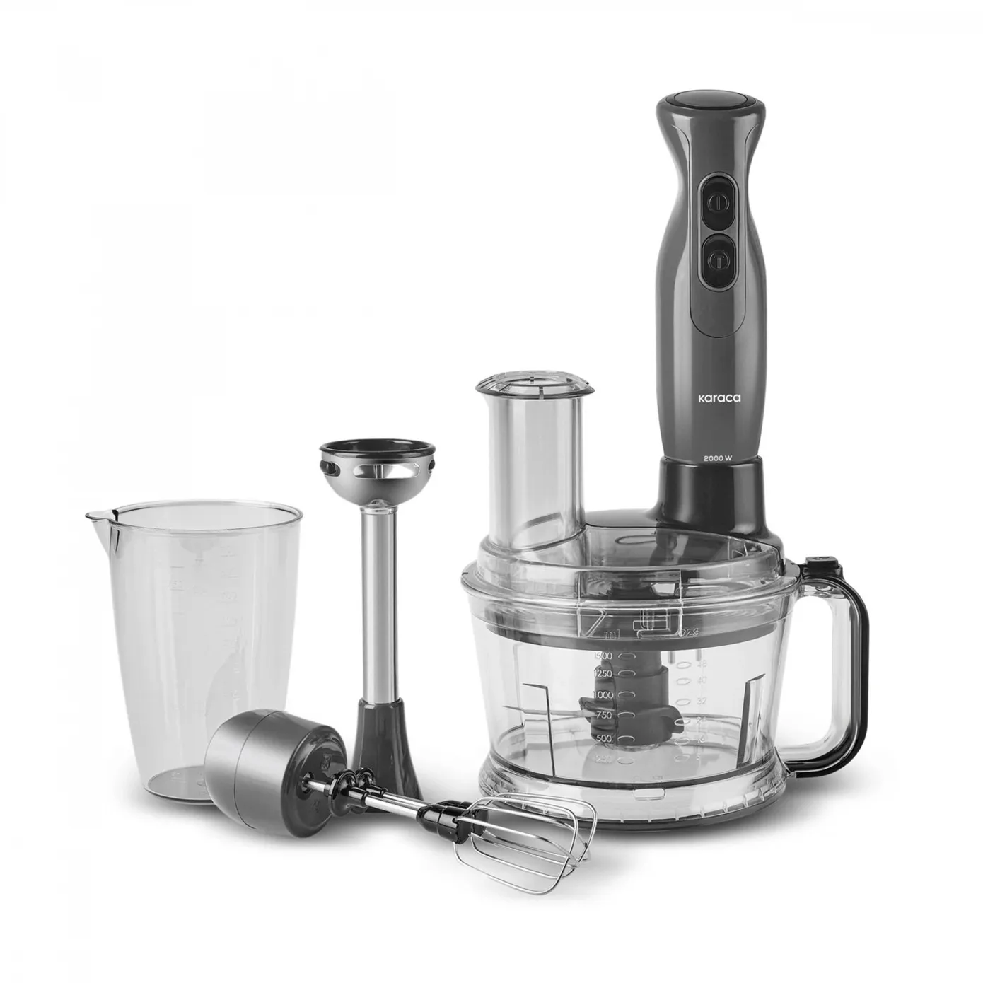 Karaca Pro-Multimax 6 in 1 Multi Purpose Food Processor, 2000W, Space Grey - Image 7
