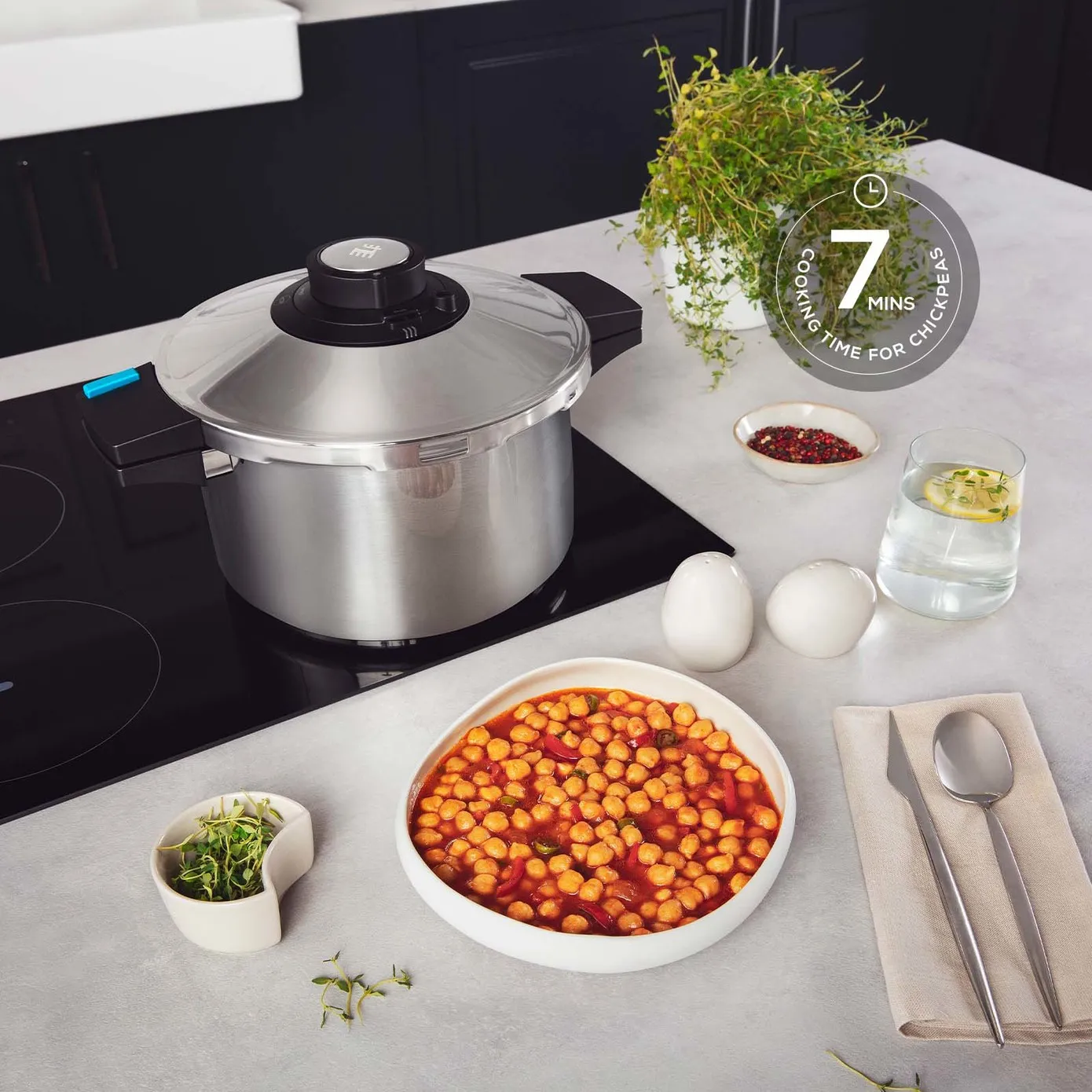 Karaca Quick and Safe 2-Piece Stainless Steel Induction Pressure Cooker Set, 4L+6L, Black Silver - Image 6