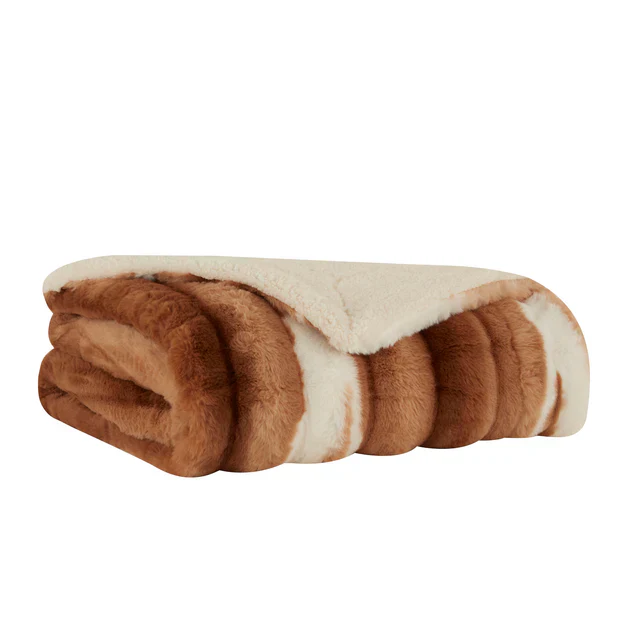 Karaca Rabbit Sherpa Blanket, 150x200cm, Single, Brown - Image 3