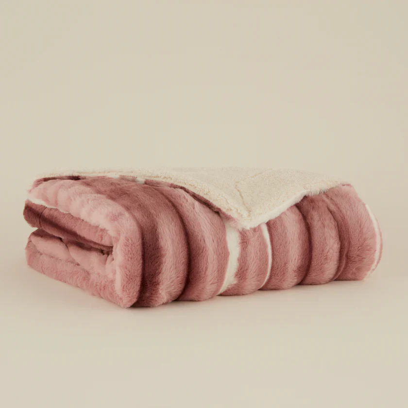 Karaca Rabbit Powder Sherpa Blanket, 150x200cm, Single, Powder